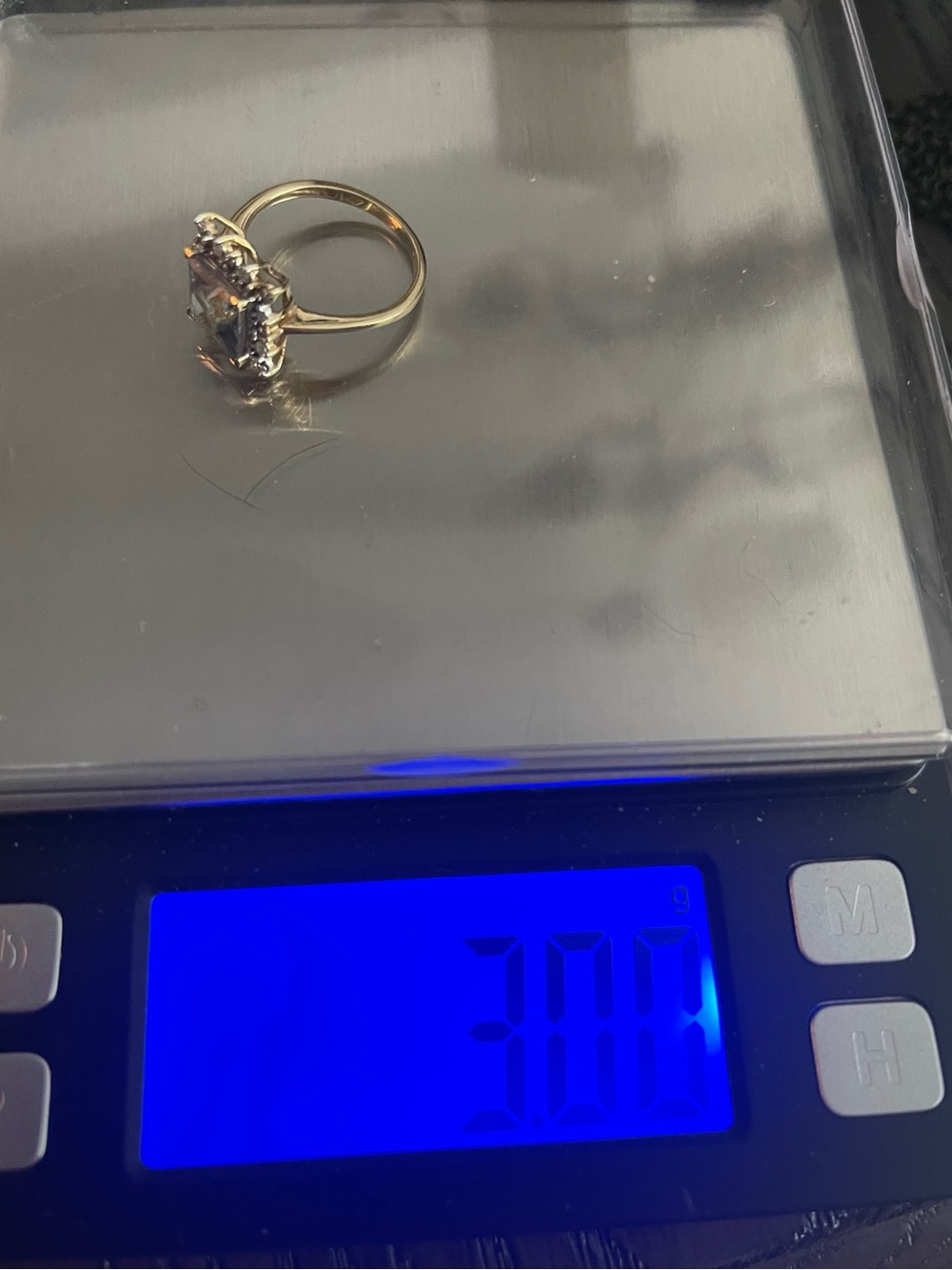 VTG Solid 10k yellow gold Princess-cut Alexandrite ring / real diamonds  sz 8/3g - Picture 3 of 9